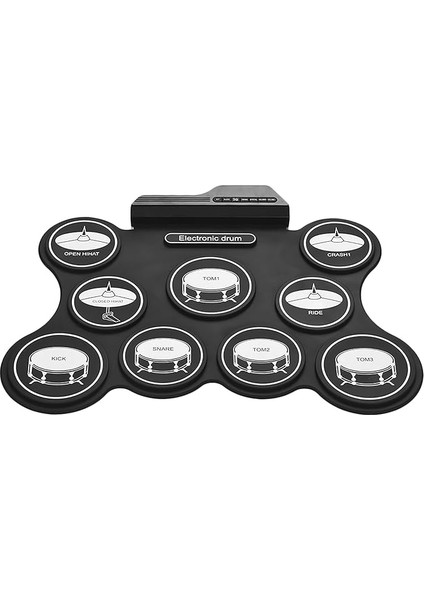 USB Roll Up Davul Kiti Dijital Elektronik Davul Seti 9 Silikon Davul Pedleri Drumsticks ile Yeni Başlayanlar Için Ayak Pedalları Çocuklar