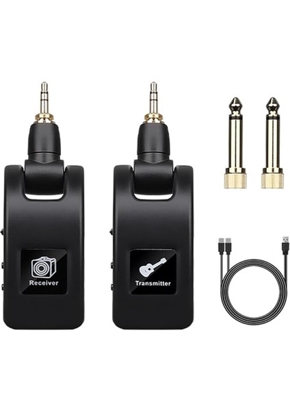 Kablosuz Gitar Sistemi, Ses Verici, Alıcı, Kablosuz USB ile Şarj Edilebilir Elektro Gitar Bas Için