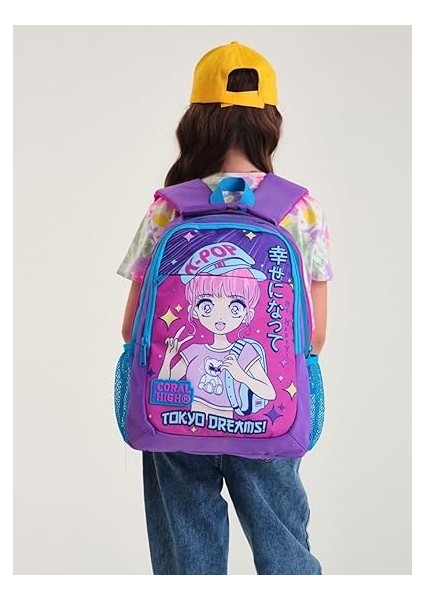 High Mor Pembe Mavi K-Pop Ilkokul ve Ortaokul Sırt Çantası Üç Bölmeli Kız Çocuk fiyatları