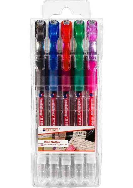 2185 Jel Roller - Siyah, Kırmızı, Mavi, Yeşil, Pembe - 5 Kalem - 0,7 mm fiyatları