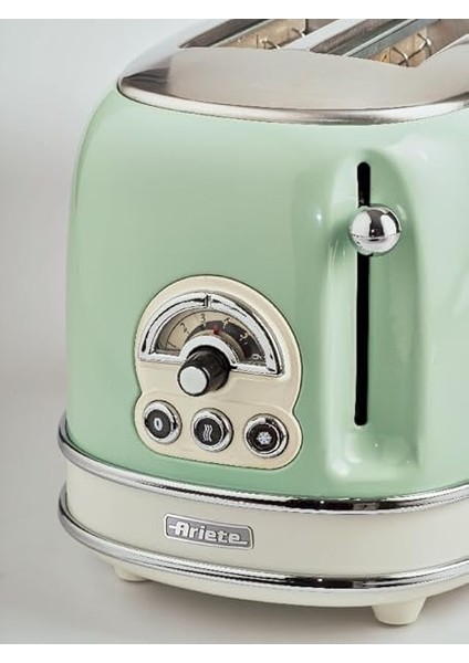 Vintage Ekmek Kızartma Makinesi 2 Dilim Yeşil 0155/14-810 Watt, Metal Gövde, 2 Dilim Kapasite, Buz Çözme, Isıtma, 6 Kızartma Ayarı, Kolay Temizlik, Çıkarılabilir Kırıntı Tepsisi indirimleri