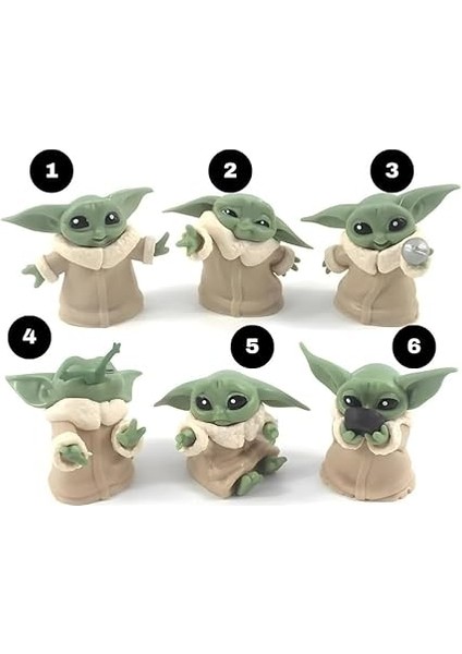 6 Lı Set Sevimli Bebek Yoda Ürün Koleksiyonu Dekoratif Hediyelik Eşya Biblo Masa Süsü fırsatları