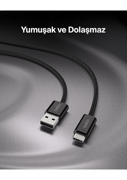 2'li Örgülü Usb-A - Usb-C Kablo, 1,5 M, 15 W, Yumuşak, Esnek ve Hızlı Şarj Kablosu, iPhone 16 ve 15 Serisi, Galaxy S25, Pixel 9, iPad Pro ve Daha Fazlasıyla Uyumlu, Siyah fırsatları