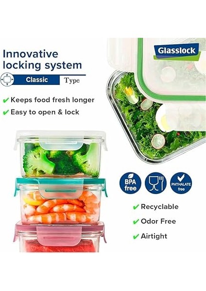 Glasslock Kare Plus Cam Saklama Kabı 1180 ml indirimleri