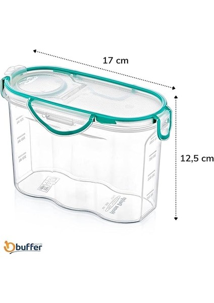 Kilitli Kapaklı Contalı Hava,su Sıvı Geçirmez 1,2 Litre Erzak Saklama KABI-SA580 fırsatları