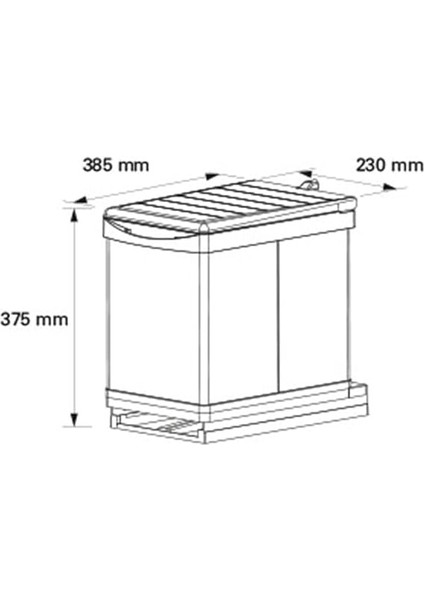 Toty 21700 Raylı Dolap Içi Çöp Kovası 16 Litre fiyatları
