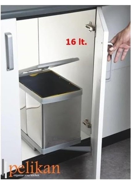 Toty 21700 Raylı Dolap Içi Çöp Kovası 16 Litre modelleri