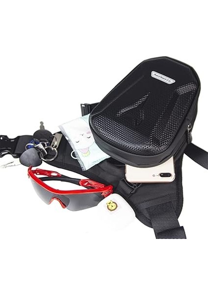 Erkekler ve Kadınlar Için Uyluk Çantası ve Bacak Cebi, Koşu, Bisiklet, Motosiklet, Spor ve Iş Için Spor Bacak Çantası, Siyah, L, Günlük modelleri