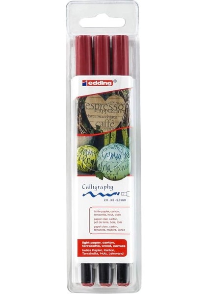 1255 Kaligrafi Kalemi - Kızıl Göl - 3 Kalem - Kaligrafi Ucu 2 - 5 mm fiyatları