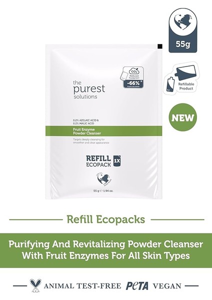 Purest Solutions Refill Ekolojik Yedek Paket Azelaik Asit ve Malik Asit Enzim Toz Temizleyici fiyatları