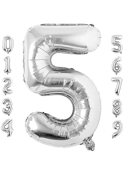 Gitti Gümüş 5 Rakam ve Gold Kral Tacı Folyo Balon Doğum Günü Parti Kutlama Seti fiyatları