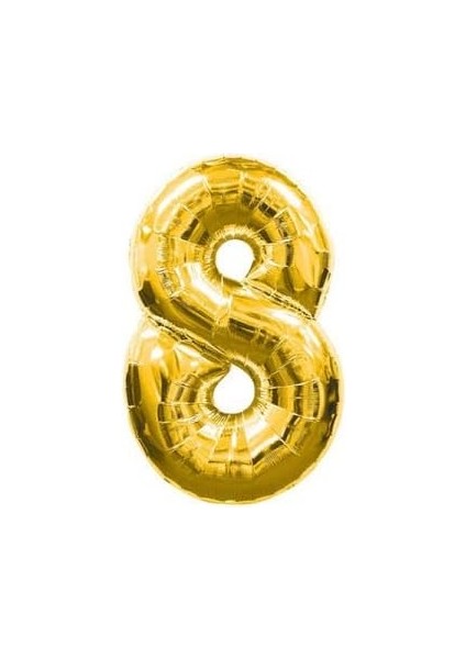 Marifetlerim - 8 Rakamı Altın Folyo Balon 40 Inch 90 cm