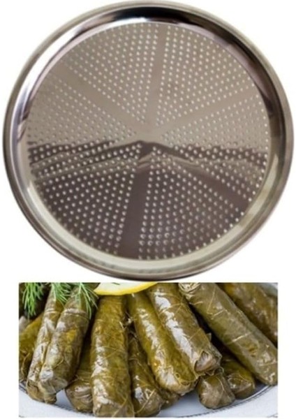 Sarma Dolma Altlığı, 18 cm No:3, Paslanmaz Krom Süzek