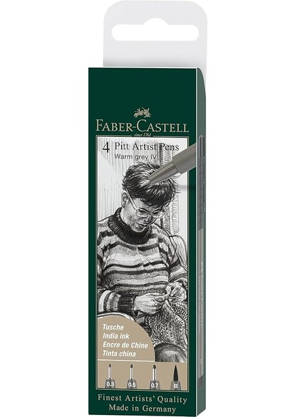 Pitt Artist Pen Çizim Kalemi Seti, 4’lü (S, F, M, B Uç), Suya ve Solmaya Dayanıklı, Kalıcı Mürekkep, Farklı Uç Kalınlıkları