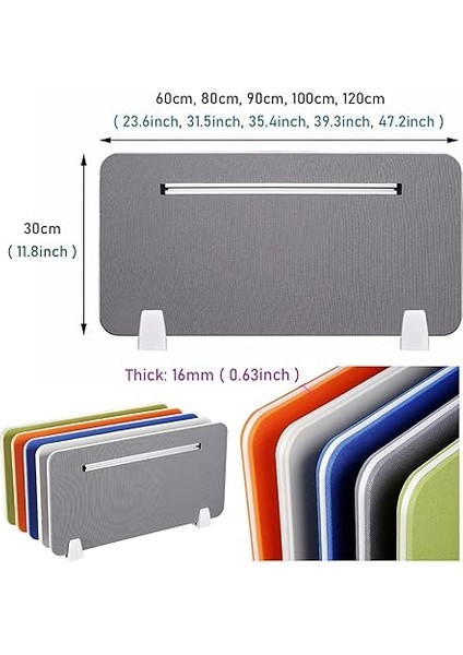 Masa Bölme Bariyeri Gri Bej Yuvalı Ses Geçirmez Bölücüler, Masa Üstü Montajlı Gizlilik Kalkanları Ofis Için Akustik Kabin Paneli, 11,8 Inç Yüksek fiyatları