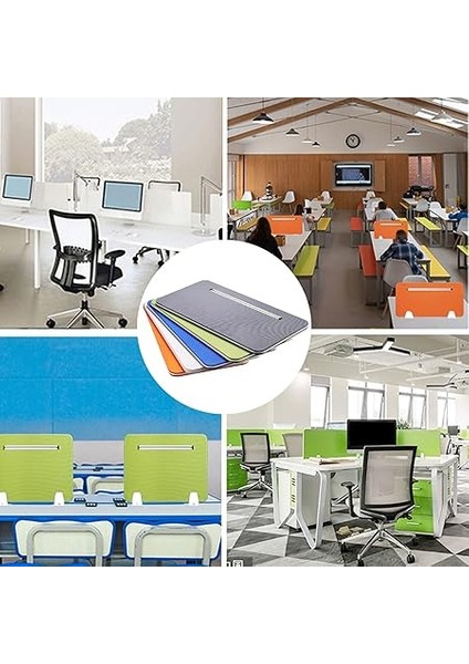 Masa Bölme Bariyeri Gri Bej Yuvalı Ses Geçirmez Bölücüler, Masa Üstü Montajlı Gizlilik Kalkanları Ofis Için Akustik Kabin Paneli, 11,8 Inç Yüksek indirimleri