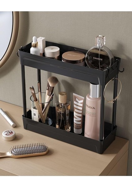 Home Rafata Çok Amaçlı 2 Katlı Evye Altı Düzenleyicisi Askılı Banyo Düzenleyici Kaydırmaz Tabanlı indirimleri