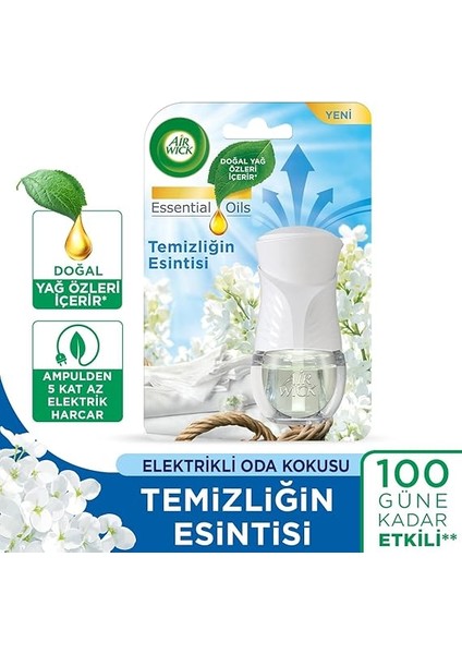 Wick Elektrikli Oda Kokusu Esansiyel Yağlar Cihaz + Yedek Şişe Temizliğin Esintisi fiyatları