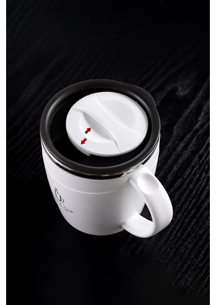 L Çelik Beyaz Sıcak Soğuk 500 ml Kahve El Termos Kupa Mug CIN558BY fırsatları