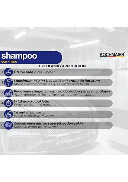 Shampoo Nano Oto Araç Cilalı Kostiksiz Şampuan Temizleyici Kopüklü Snow Foam Yıkama Konsantre 1:60 (5 Litre/kg) fırsatları