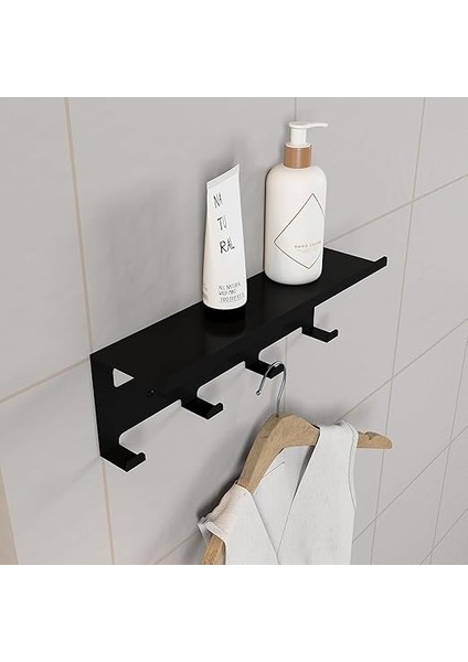 Metal Duvar Rafı ve Askılık - Çok Amaçlı Askı Aparatatı - Banyo, Mutfak, Giyinme Odası, Kiler ve Oda Kapı Arkaları Için Uygun modelleri