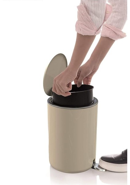 M-E66-09 Lenox 5 Lt Pedallı Çöp Kovası Bej fırsatları