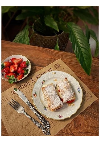 Kutuda 42 Adet Desenli Yağlı Sunum Kağıdı, Vintage Desen, Sunum Kağıdı, Retro Desenli Kağıt indirimleri