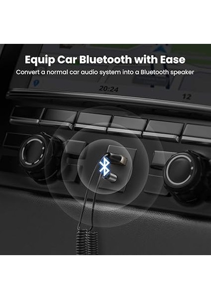 Mikrofonlu 3.5 mm Aux Bluetooth 5.3 Alıcı Adaptör Araç Kiti fiyatları