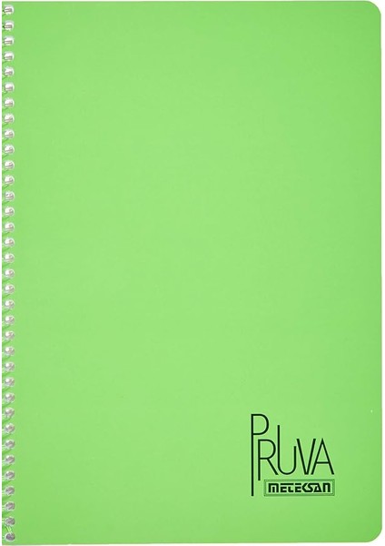 Pruva A4 Pet Spiralli Karton Kapaklı Defter 144 Yaprak - Çizgili - Yeşil