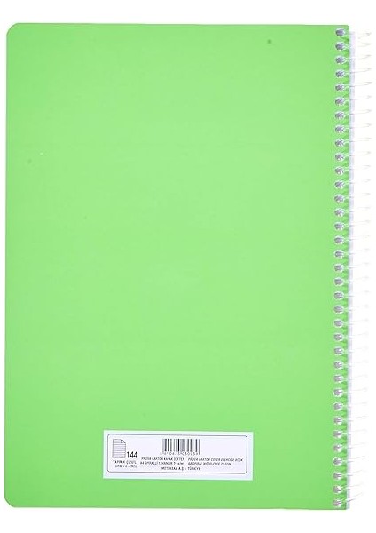 Pruva A4 Pet Spiralli Karton Kapaklı Defter 144 Yaprak - Çizgili - Yeşil fiyatları