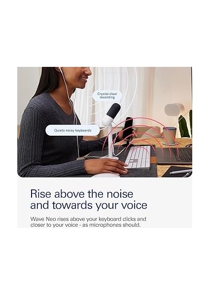 Wave Neo – USB Kondenser Mikrofon, Sessize Dokunun, Oyun, Akış, Toplantılar, Takımlarda Ses Kaydı/zoom/obs/twitch/youtube ve Daha Fazlası Için, Plug-'n-Play, Dizüstü Bilgisayar, Pc, Mac, Ipad, modelleri
