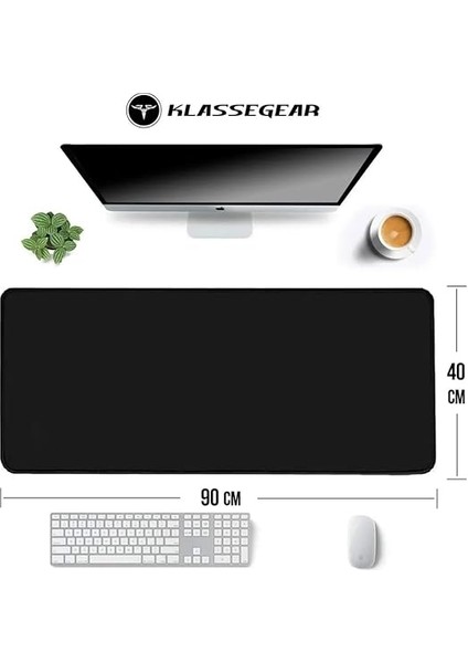 Classic Mouse Pad, Dikişli Kenar, Kaymaz Taban, Büyük Boy Pürüzsüz Yüzey, Baskısız Ofis Tipi Masa Koruyucu, Ergonomik Mouse Ped (90X40 cm - Xx Large, Siyah) fiyatları