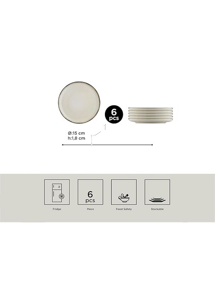 Porselen Moderna 6 Parça 15CM Pasta Tabağı Tarçın fiyatları
