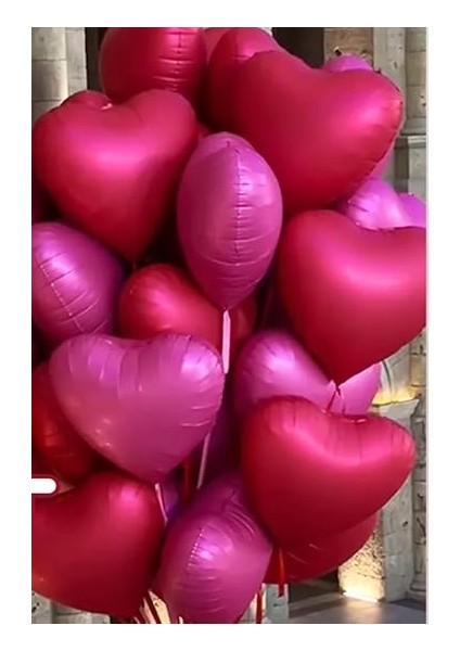 Mat Kırmızı Kalp Folyo Balon 5 Adet 45CM fırsatları