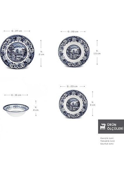 Old Town 24 Parça 6 Kişilik Yemek Takımı modelleri