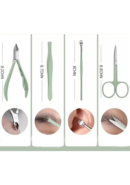 Parça Su Yeşili, Mıknatıslı Özel Kutuda Cam Törpülü Paslanmaz Çelik Manikür Pedikür Bakım Seti fırsatları