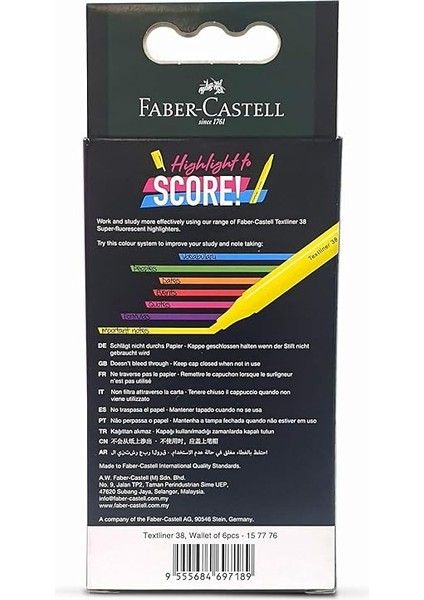 Fosforlu Kalem 38 Neon Renkler 6'lı modelleri