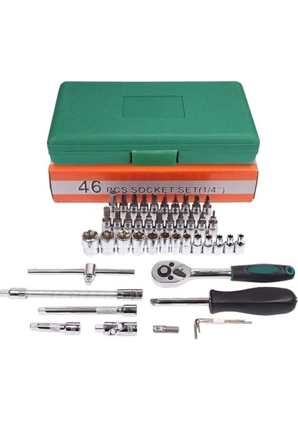 46 Parça Mini Lokma Takımı Otomatik Cırcırlı 1/4" Wrench Set Yüksek Kalite Kombinasyon Alet Seti modelleri