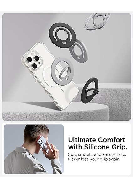 Magfit Dual Pop iPhone Için Manyetik Telefon Tutucu Magsafe Özellikli Ring Gray OM105 - AMP08887 fiyatları