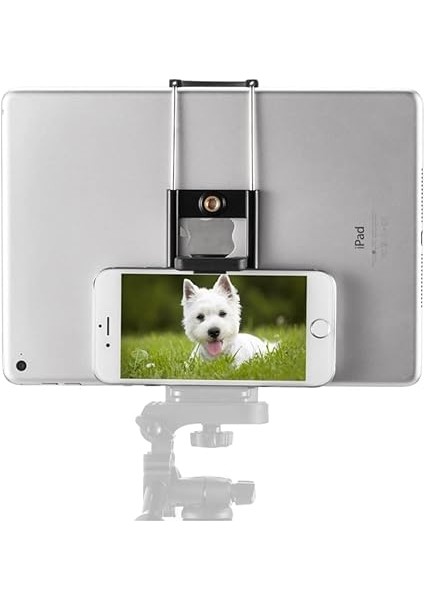 Tablet Tutucu 2in1 Telefon Tutucu Başlık Standart Vidalı Tüm Tripodlara Uyumlu Universal Yatay Dikey Kullanım modelleri