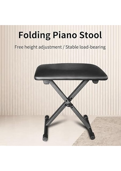 Piyano Tezgahı X-Style Klavye Tezgahı Ayarlanabilir Yükseklik, Elektronik Klavyeler ve Dijital Piyanolar Için Yastıklı Klavye Taburesi Lye Koltuğu Siyah indirimleri