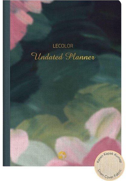 Color Keten Ciltli Süresiz Planlayıcı Yeşil 17X24