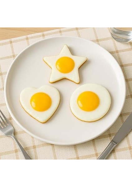 3’lü Metal Omlet ve Krep Kalıbı Seti | Yuvarlak, Kalp ve Yıldız Şekilli Yanmaz & Yapışmaz Pişirme Kalıpları | Kahvaltı, Yumurta, Pancake ve Krep Için Şekil Verici fiyatları