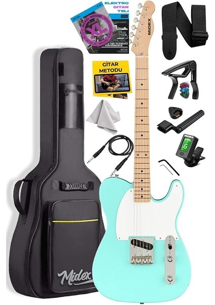 TLX-50GR Tele Kasa Maple Klavye 2 Single-Coil Manyetik Elektro Gitar