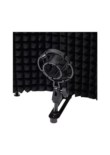 PF-43PS Mikrofon Ses Yalıtım Paneli 5 Bölümlü Ayaklı 69X26CM (Filtre Sünger Shock Mount Kablo Hediye) modelleri