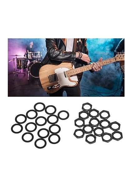 M9 Somun Kiti Gitar Jakı Yıkayıcıgitar Jack Somunu, Aşınmaya Dayanıklı Çok Fonksiyonlu Metal Yıkama Jakı Soket Somun Somun Yıkayıcılarelektro Gitar Bas Içinelektronik (Black) indirimleri