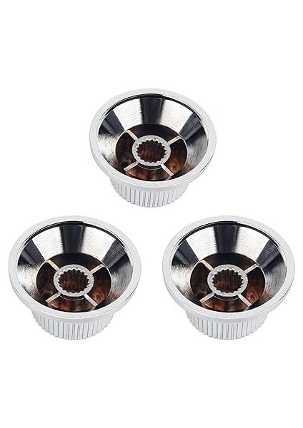 Elektro Gitar Kontrol Düğmeleri 2 Ton ve 1 Ses Düğmeleri Hız Düğmeleri Üst Şapka Metrik 6 mm (15/64 Inç) 18-Spline Squier Strat Elektro Gitarlar Için 3'lü Paket Jt/xn-04 Krom fırsatları