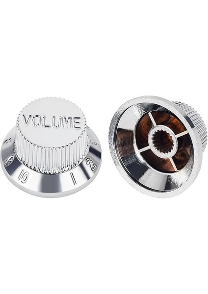 Elektro Gitar Kontrol Düğmeleri 2 Ton ve 1 Ses Düğmeleri Hız Düğmeleri Üst Şapka Metrik 6 mm (15/64 Inç) 18-Spline Squier Strat Elektro Gitarlar Için 3'lü Paket Jt/xn-04 Krom indirimleri