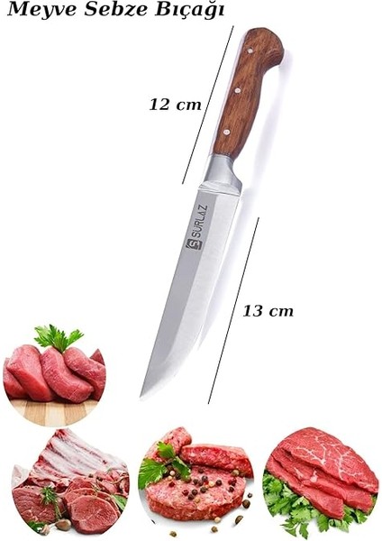 Handmade Kasap Kurban Serisi Bıçak Seti Et Sebze Yüzme Sıyırma Bıçak Mutfak Sürmene Bıçağı 4'lü fırsatları