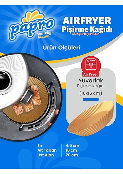 Airfryer Pişirme Kağıdı,fritöz Yağlı Kağıdı Tek Kullanımlık Fırın,fritöz Pişirme Kağıdı 25'li 16CM fiyatları